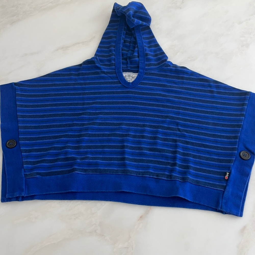 T2 Love Girls Blue Striped Hooded Top-Size 10